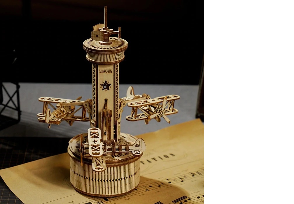 Robotime - DIY - Airplane Control Tower (DIY 3D Puzzle 19.5 x 19.5 x-/bilder/big/9190528_2.jpg