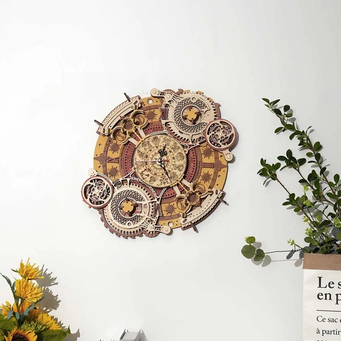 Robotime - DIY Zodiac Wall Clock (DIY 3D Puzzle 33.5 x 29.5 x 5.5 cm)-/bilder/big/9190541_3.jpg