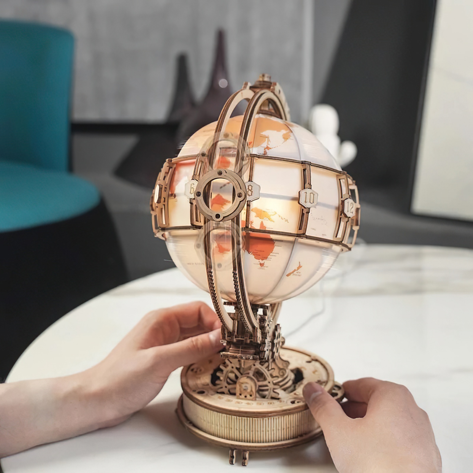 Robotime - DIY - Luminous Globe (DIY 3D Puzzle 16.7 x 20.3 x 29.3 cm)-/bilder/big/9190543_3.jpg
