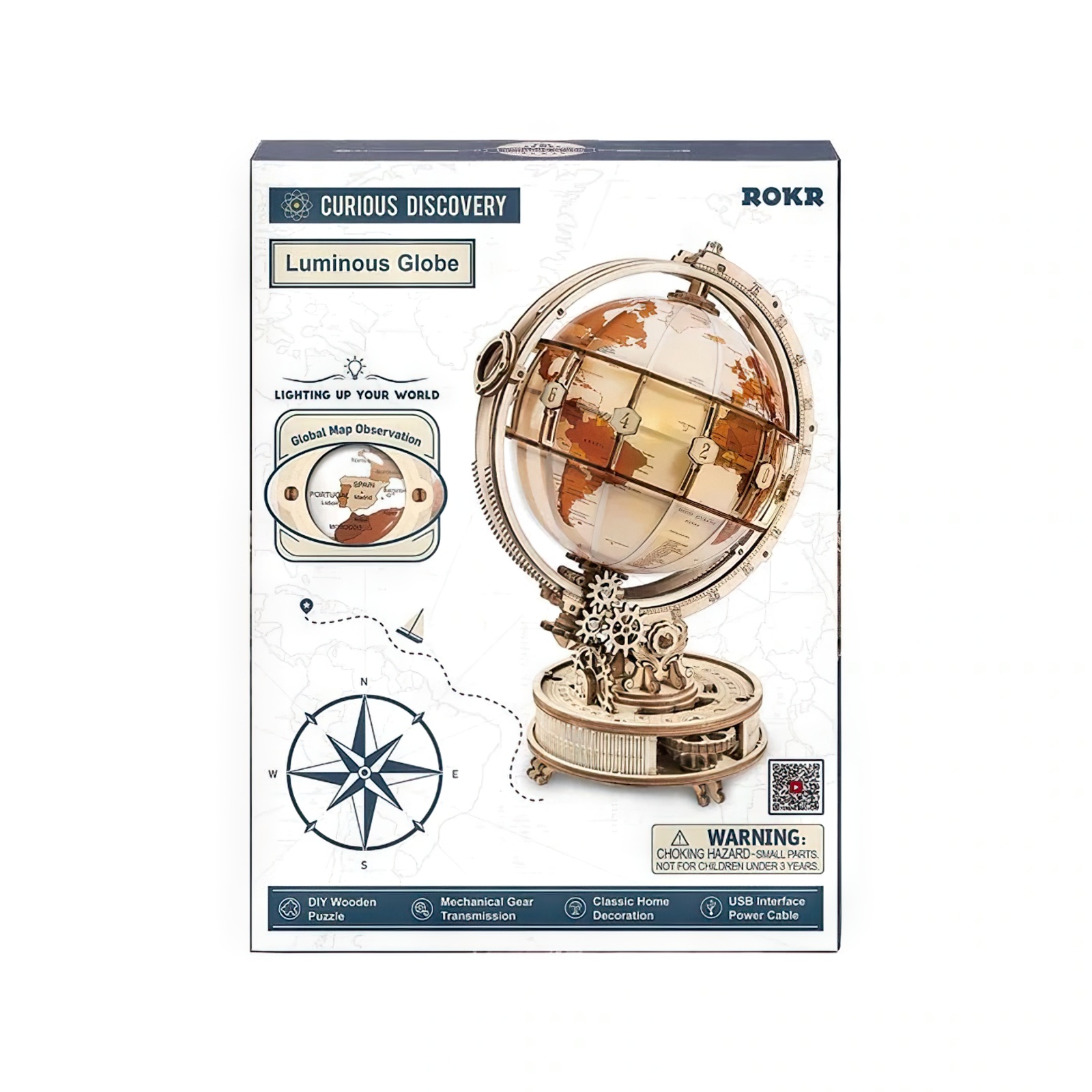 Robotime - DIY - Luminous Globe (DIY 3D Puzzle 16.7 x 20.3 x 29.3 cm)-/bilder/big/9190543_8.jpg