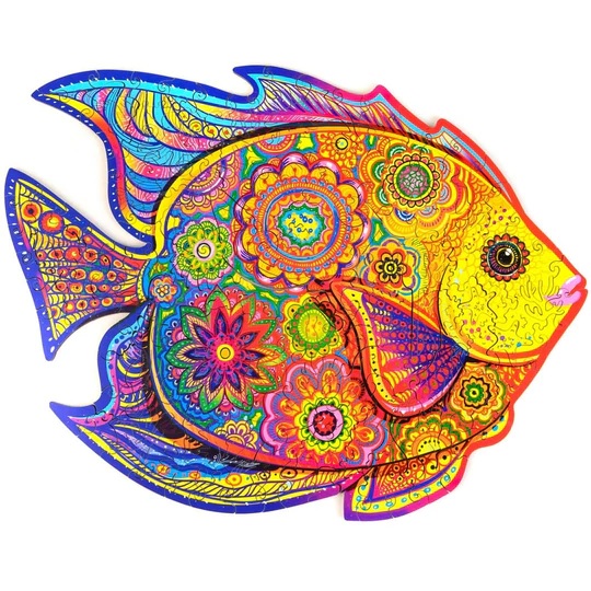 UNIDRAGON - Shining Fish (32 x 24 cm - Größe M) Holzpuzzle - 196 Teile 