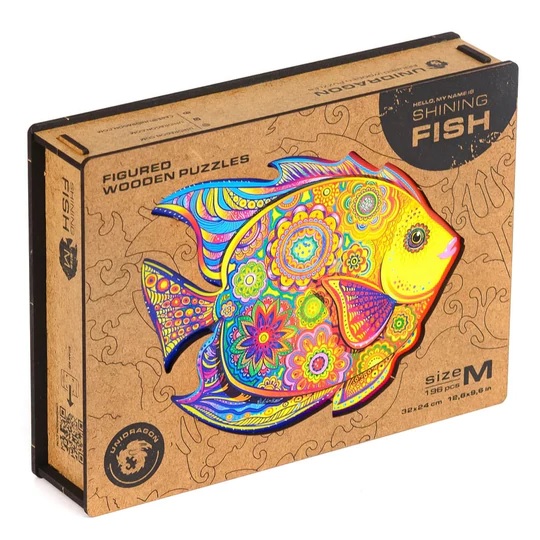 UNIDRAGON - Shining Fish (32 x 24 cm - Größe M) Holzpuzzle - 196 Teile-/bilder/big/9191005_3.jpg
