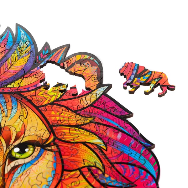 UNIDRAGON - Mysterious Lion (24 x 31 cm - Größe M) Holzpuzzle --/bilder/big/9191010_3.jpg