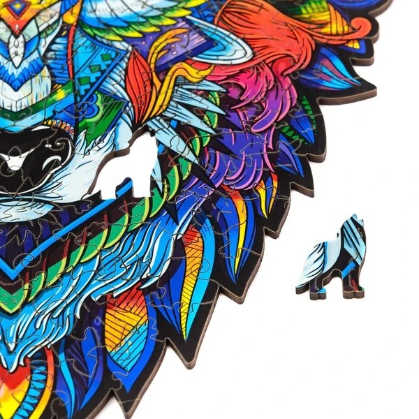 UNIDRAGON - Majestic Wolf (17 x 24 cm - Größe S) Holzpuzzle - 99 Teile-/bilder/big/9191020_6.jpg