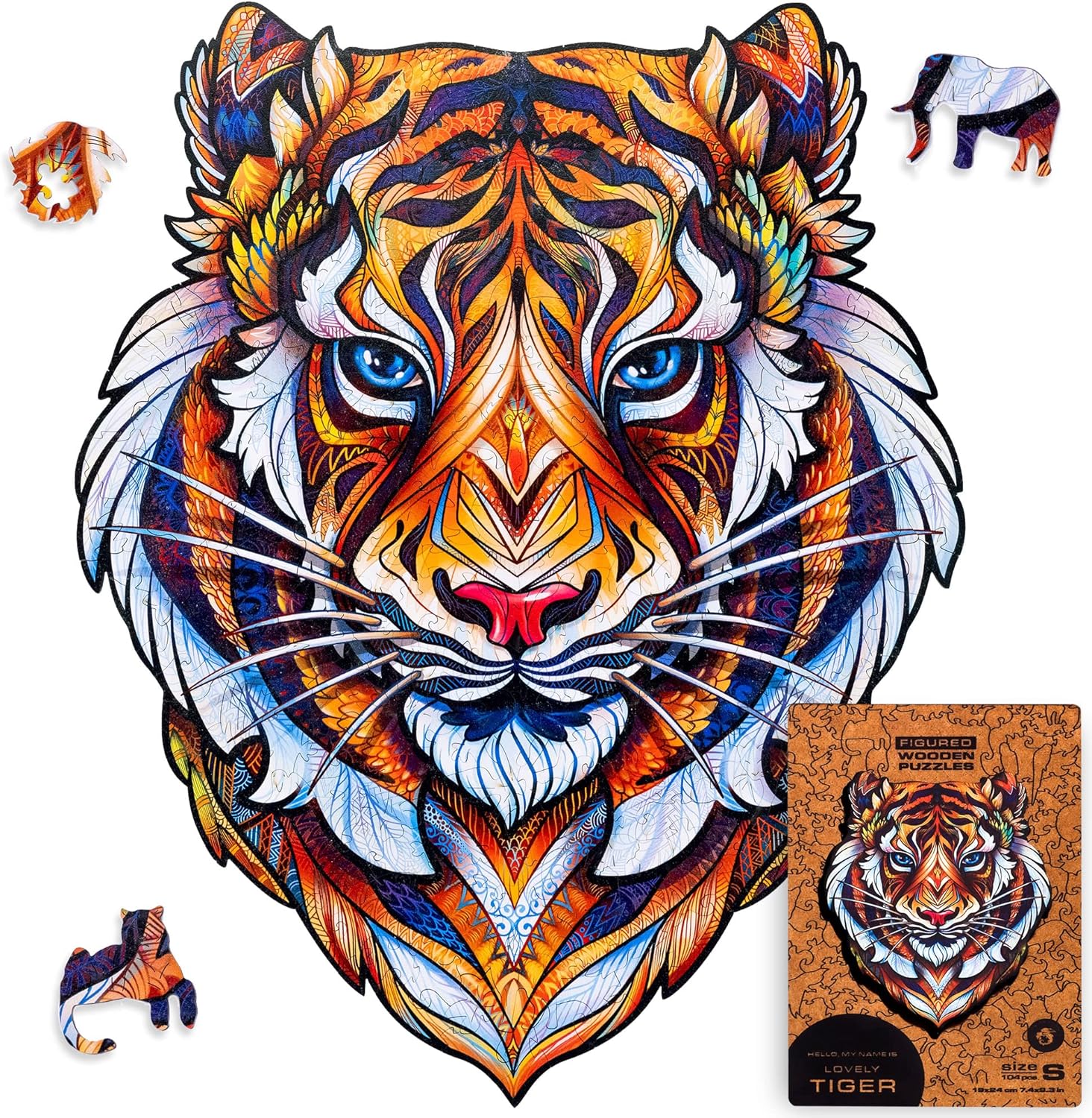 UNIDRAGON - Lovely Tiger (19 x 24 cm - Größe S) Holzpuzzle - 104 Teile-/bilder/big/9191030_S.jpg
