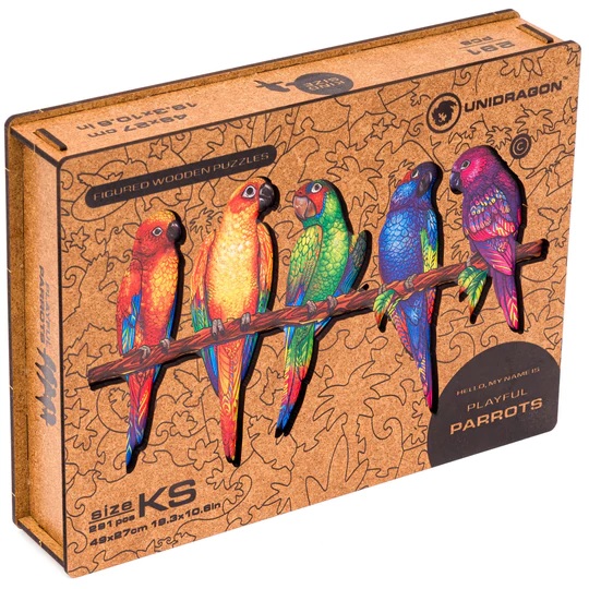 UNIDRAGON - Playful Parrots (24 x 33 cm - Größe M) Holzpuzzle --/bilder/big/9191035_7.jpg