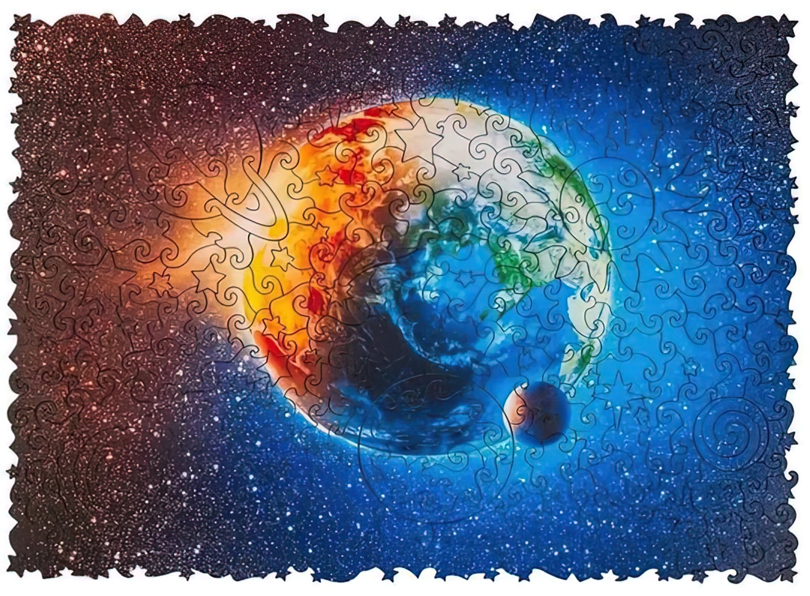 UNIDRAGON - Planet Earth (23 x 16 cm,Größe S) Holzpuzzle - 125 Teile 