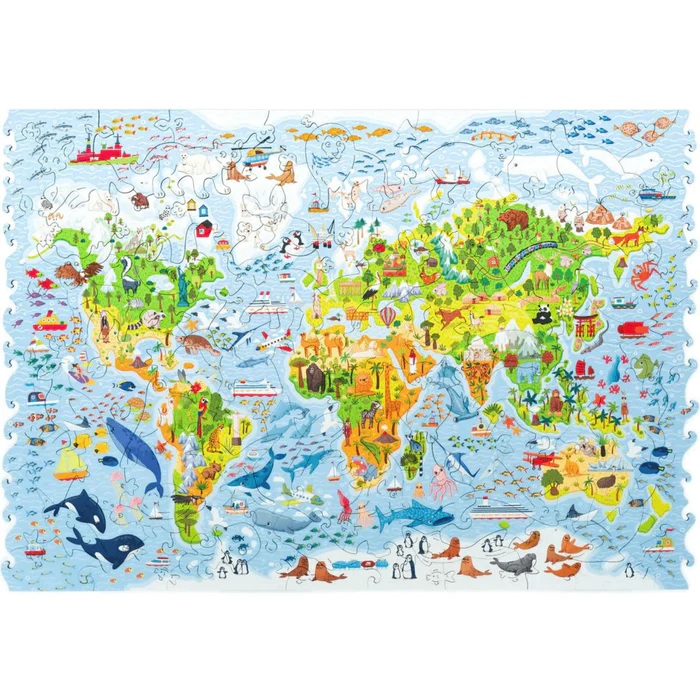 UNIDRAGON - Kids World Map (43 x 30 cm) Holzpuzzle - 100 Teile-/bilder/big/9191075_2.jpg
