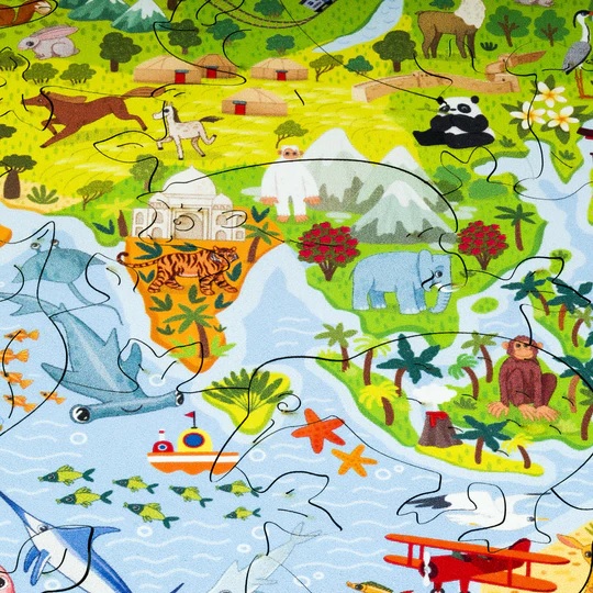 UNIDRAGON - Kids World Map (43 x 30 cm) Holzpuzzle - 100 Teile-/bilder/big/9191075_9.jpg
