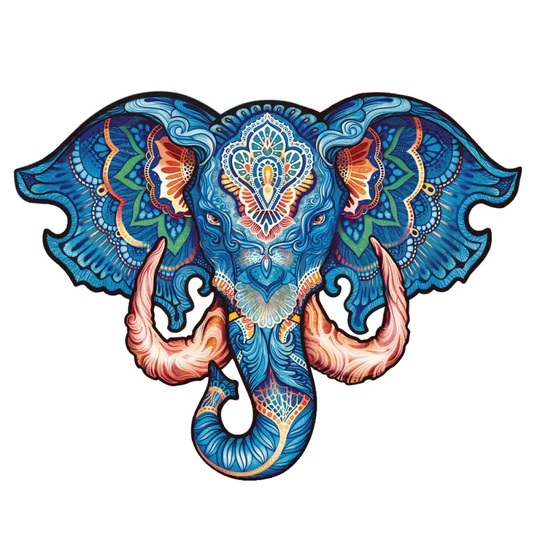UNIDRAGON - Eternal Elephant (34 x 26 cm - Größe M) Holzpuzzle - 194 Teile