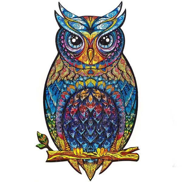 UNIDRAGON - Charming Owl (25 x 43 cm - Größe L) Holzpuzzle - 366 Teile 