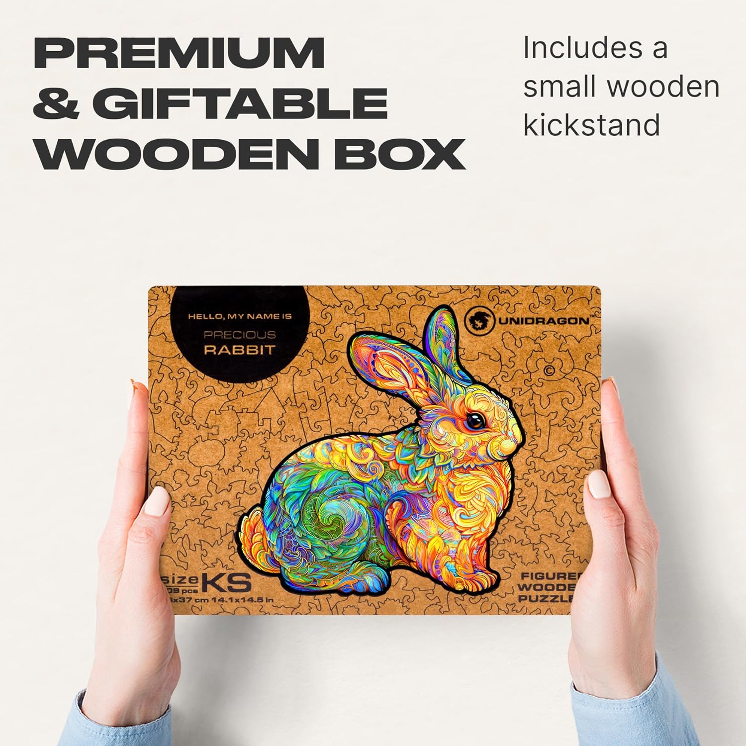 UNIDRAGON - Precious Rabbit (36 x 37 cm - Größe L) Holzpuzzle --/bilder/big/9191102_KS.jpg