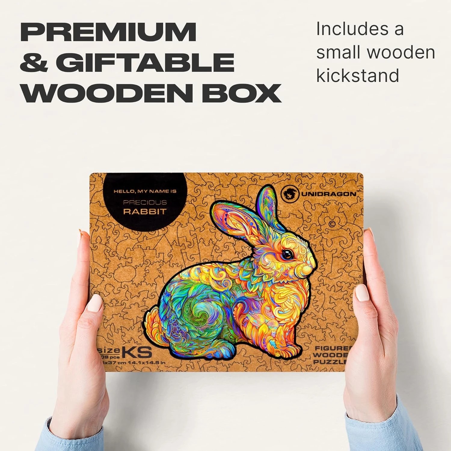 UNIDRAGON - Precious Rabbit (36 x 37 cm - Größe L) Holzpuzzle --/bilder/big/9191102_KS.jpg