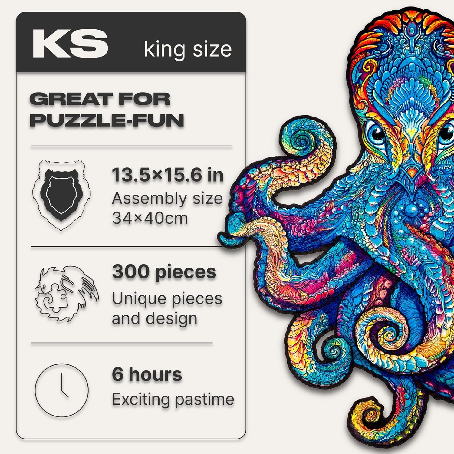 UNIDRAGON - Magnetic Octopus (34 x 39 cm - Größe L) Holzpuzzle --/bilder/big/9191111_l_1.jpg