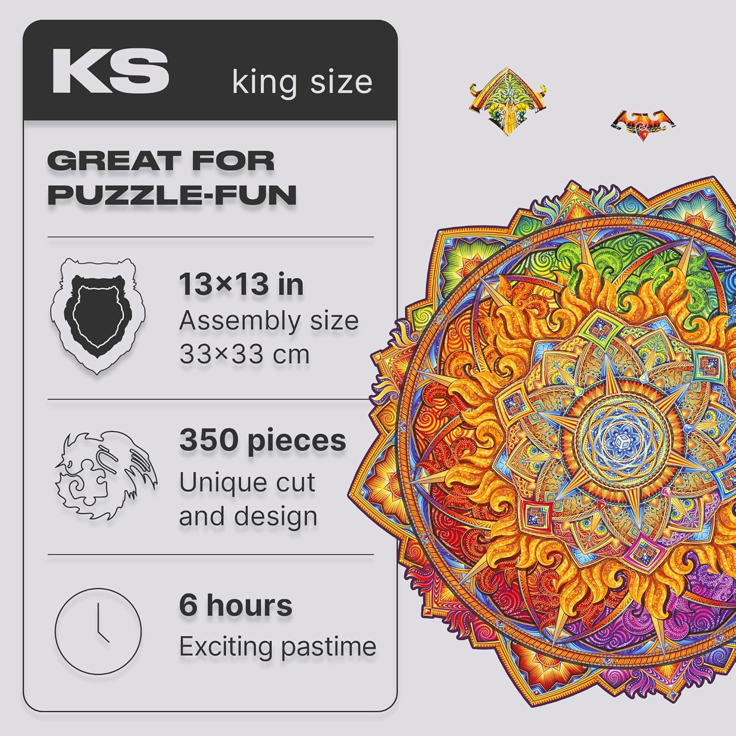 UNIDRAGON - Mandala Nascent Sun (33 x 33 cm - Größe L) Holzpuzzle --/bilder/big/9191162_l.jpg