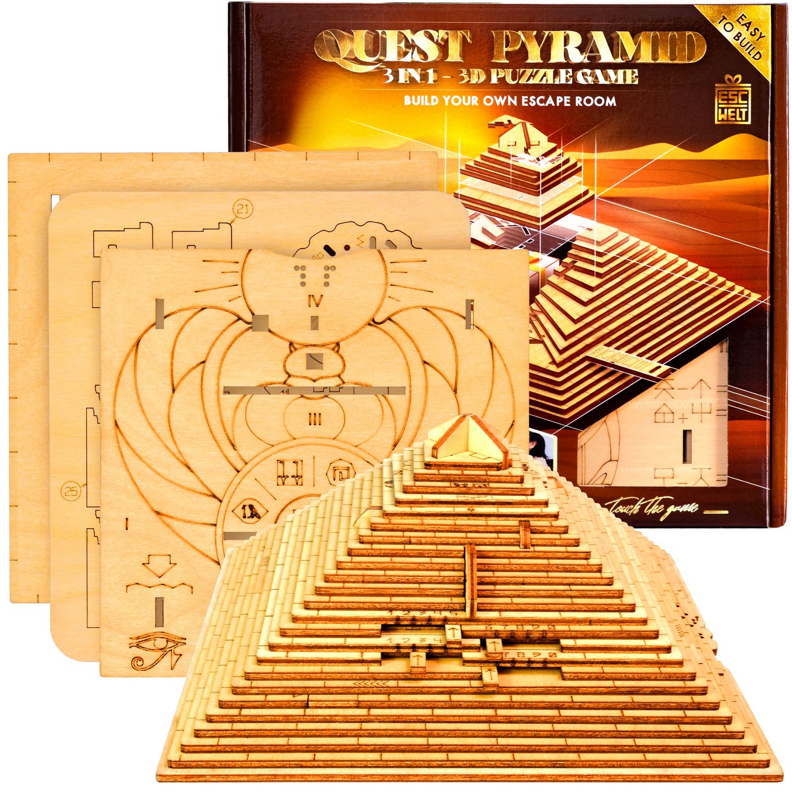 ESCAPE WELT - Quest Pyramid - 3D Puzzle Game (19 x 19 x 10 cm) 