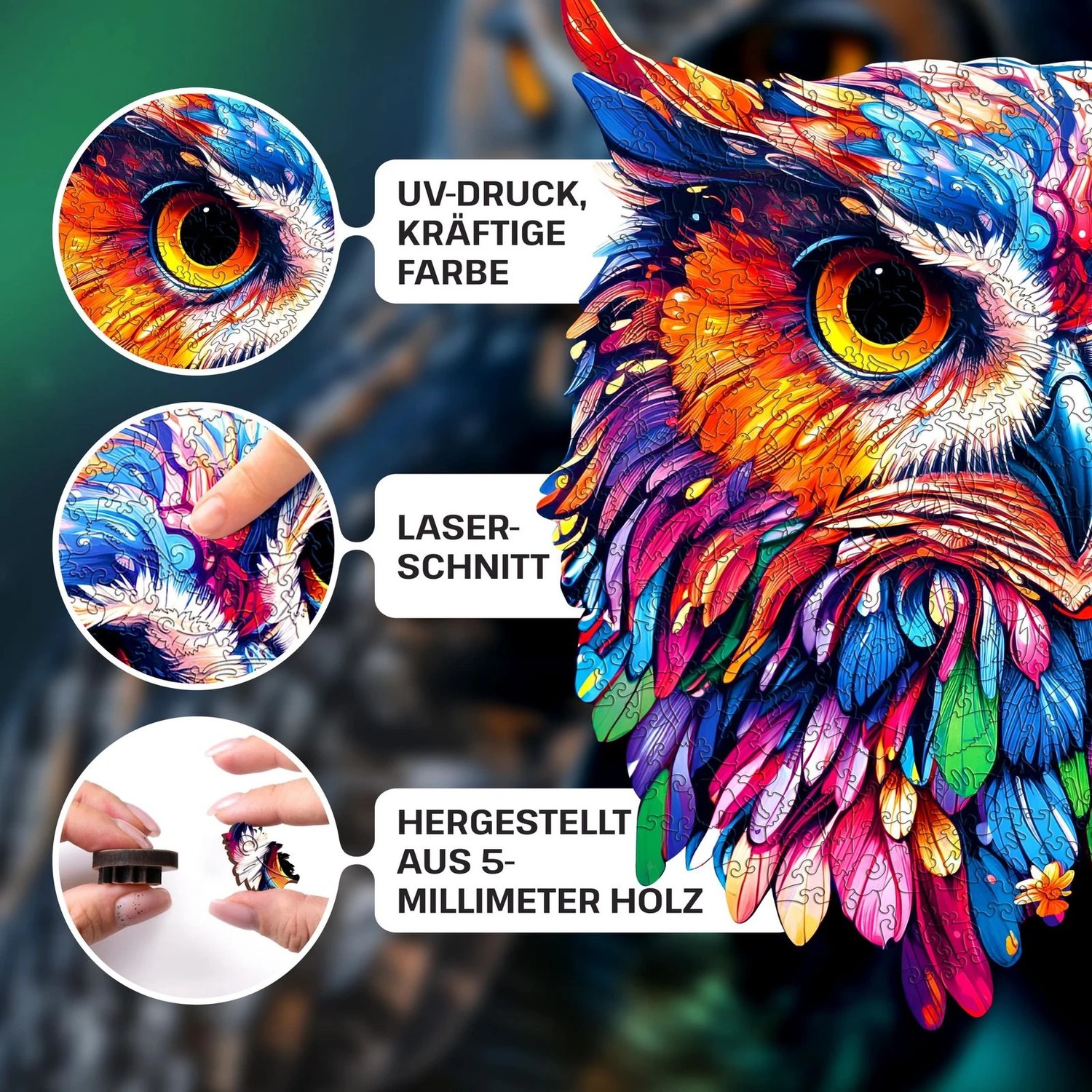 ESCAPE WELT - Eule (42 x 42 cm - Größe L) Holzpuzzle - 500 Teile-/bilder/big/9192060_4.jpg