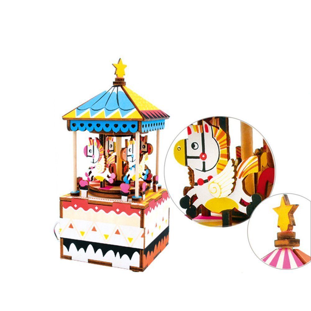 Robotime - DIY Music Box - Merry-Go-Round (DIY-Spieluhr 7.3 x 8 x-/bilder/big/AM304_01.jpg