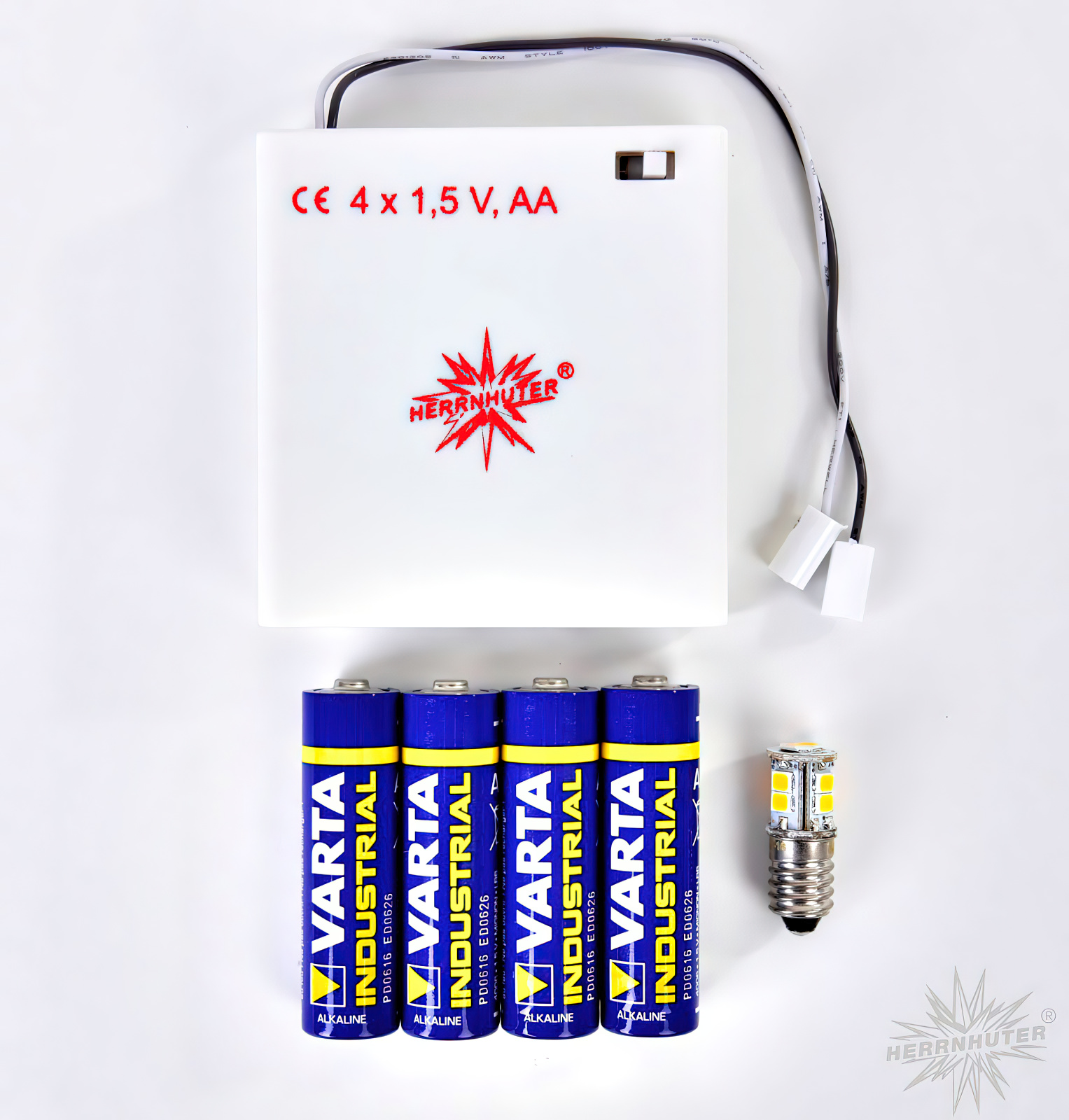 Herrnhuter Sterne Batteriehalter mit Timer inkl. 4 Mignon AA Batterien-/bilder/big/Batteriehalter-neu-logo.jpg