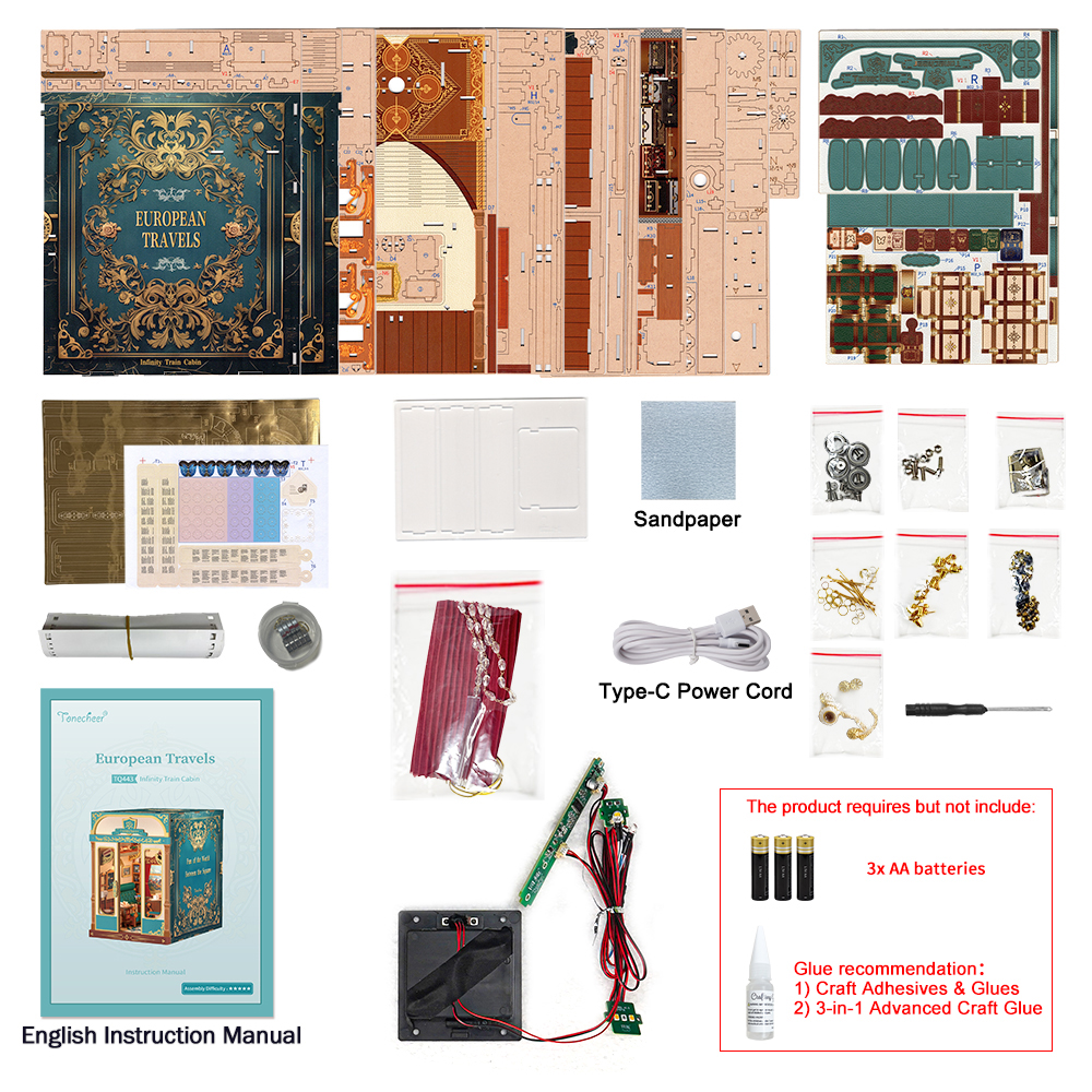 Tonecheer DIY - Zugabteil - European Travels (DIY Mechanischer Bausatz-/bilder/big/Train%20EuropeanTravels_9194039_11.jpg
