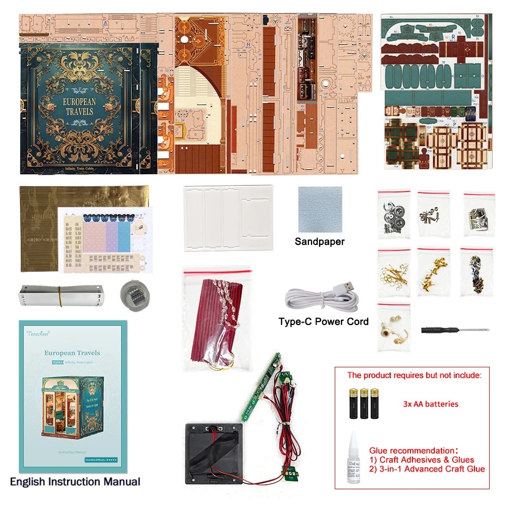 Tonecheer DIY - Zugabteil - European Travels (DIY Mechanischer Bausatz-/bilder/big/Train%20EuropeanTravels_9194039_11.jpg
