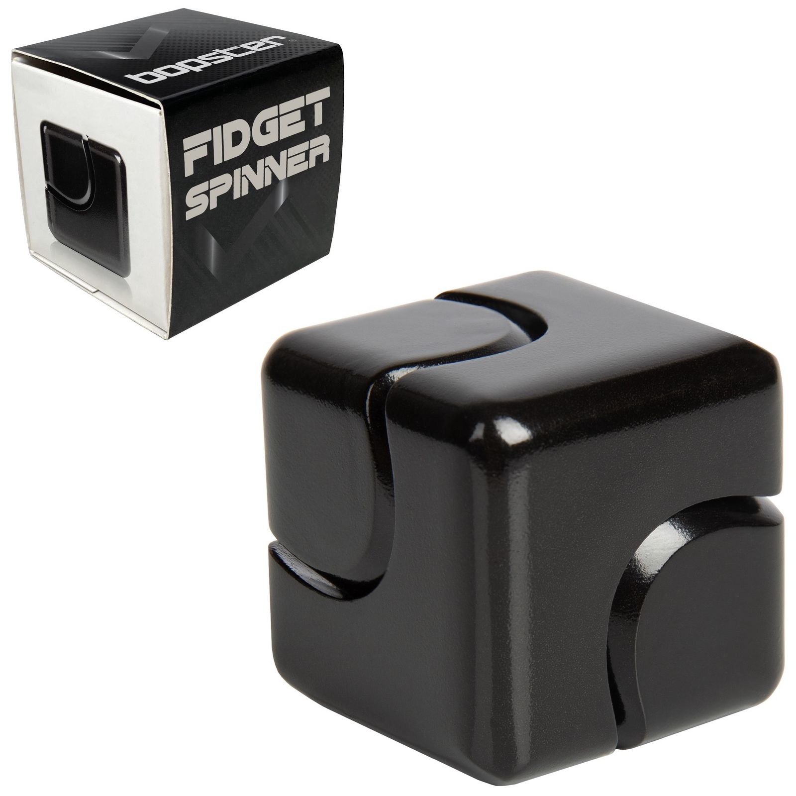 Fidget Spinner Cube für Hand und Finger Akrobatik 2.8 cm x 2.8 cm schwarz