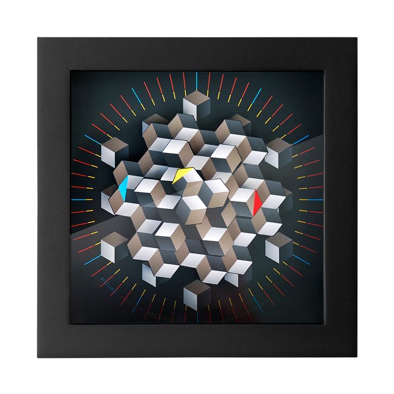 CleverClocks - moderne dekorative Design-Tischuhr/Wanduhr Hexagon Größe S (14 cm x 14 cm)