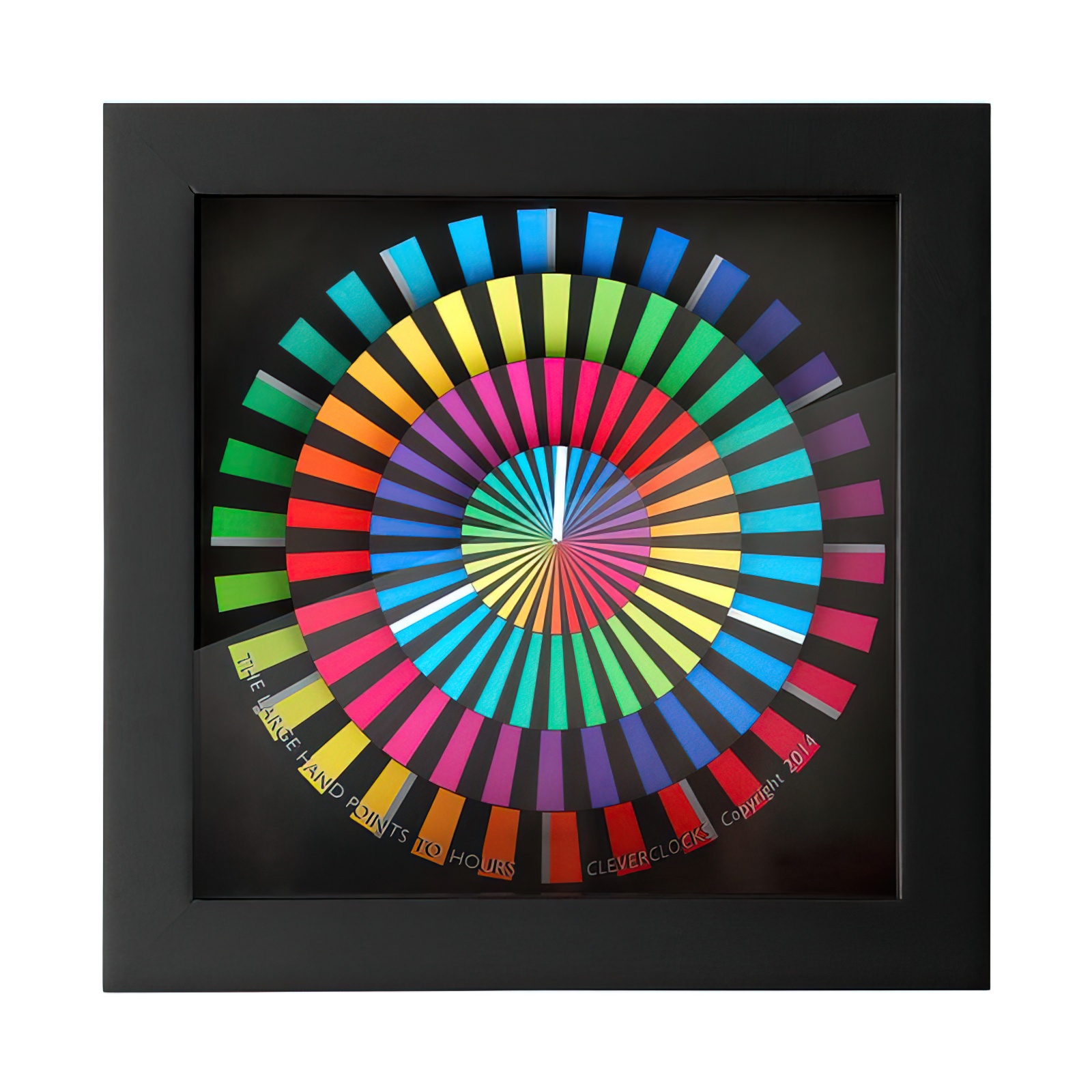 CleverClocks - moderne dekorative Design-Tischuhr/Wanduhr Spectrum Größe S (14 cm x 14 cm)