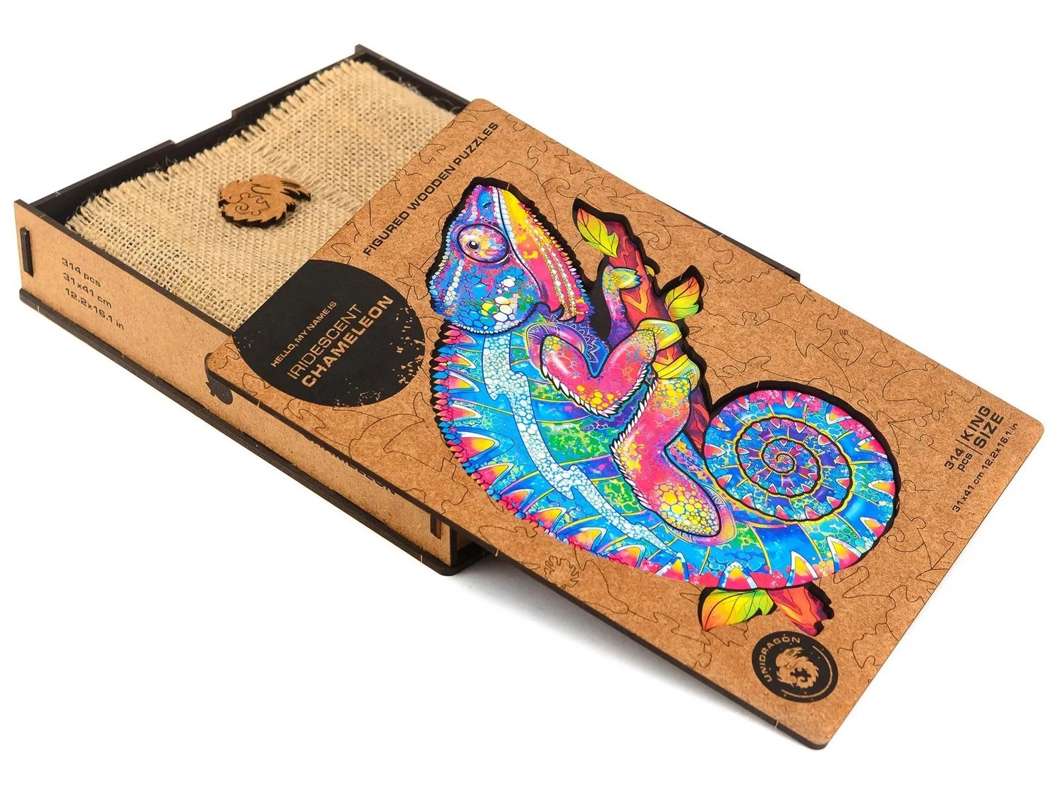 UNIDRAGON - Iridescent Chameleon (31 x 41 cm - Größe L) Holzpuzzle --/bilder/big/cham_l.jpg