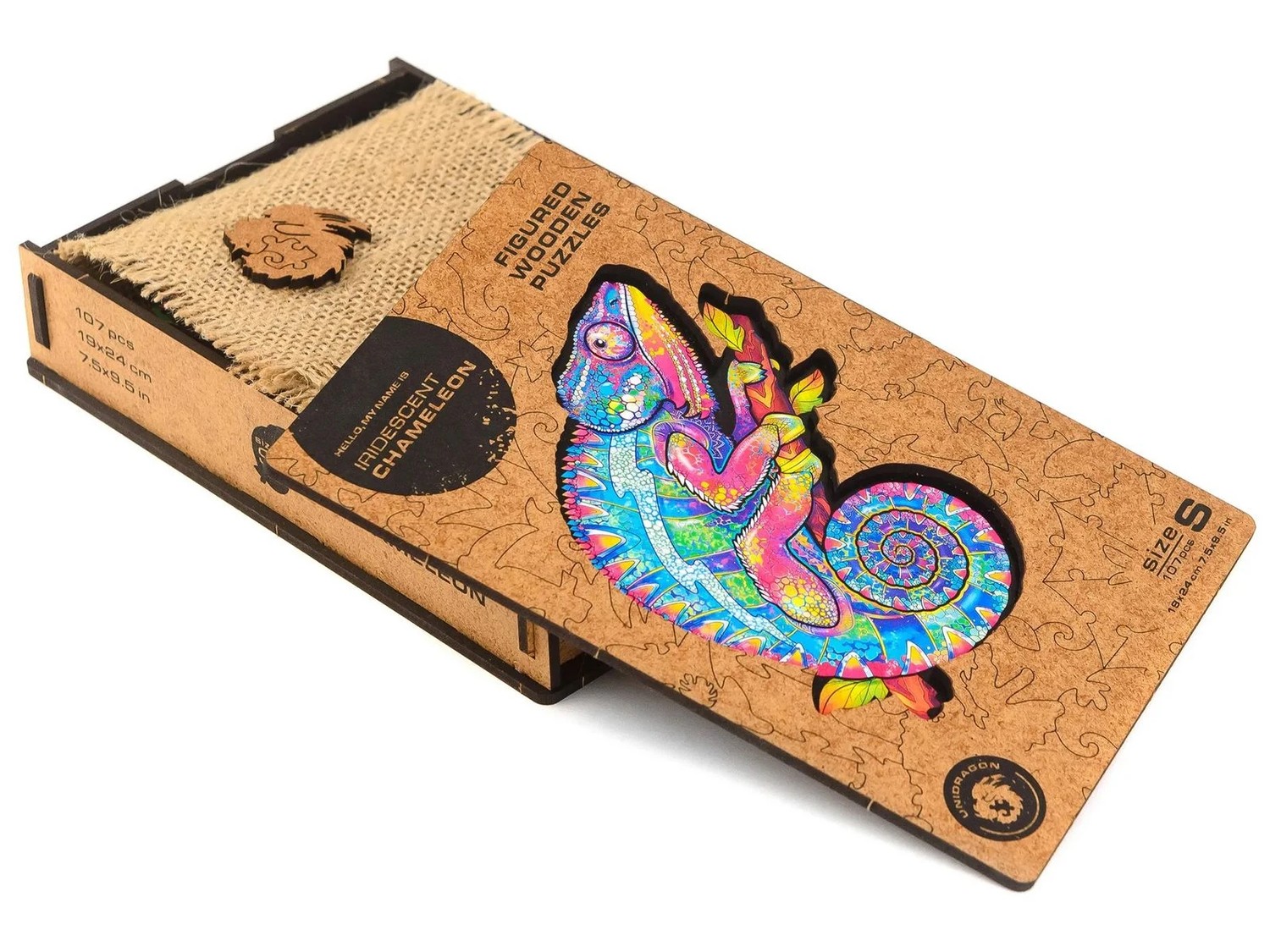 UNIDRAGON - Iridescent Chameleon (19 x 24 cm - Größe S) Holzpuzzle --/bilder/big/cham_s2.jpg