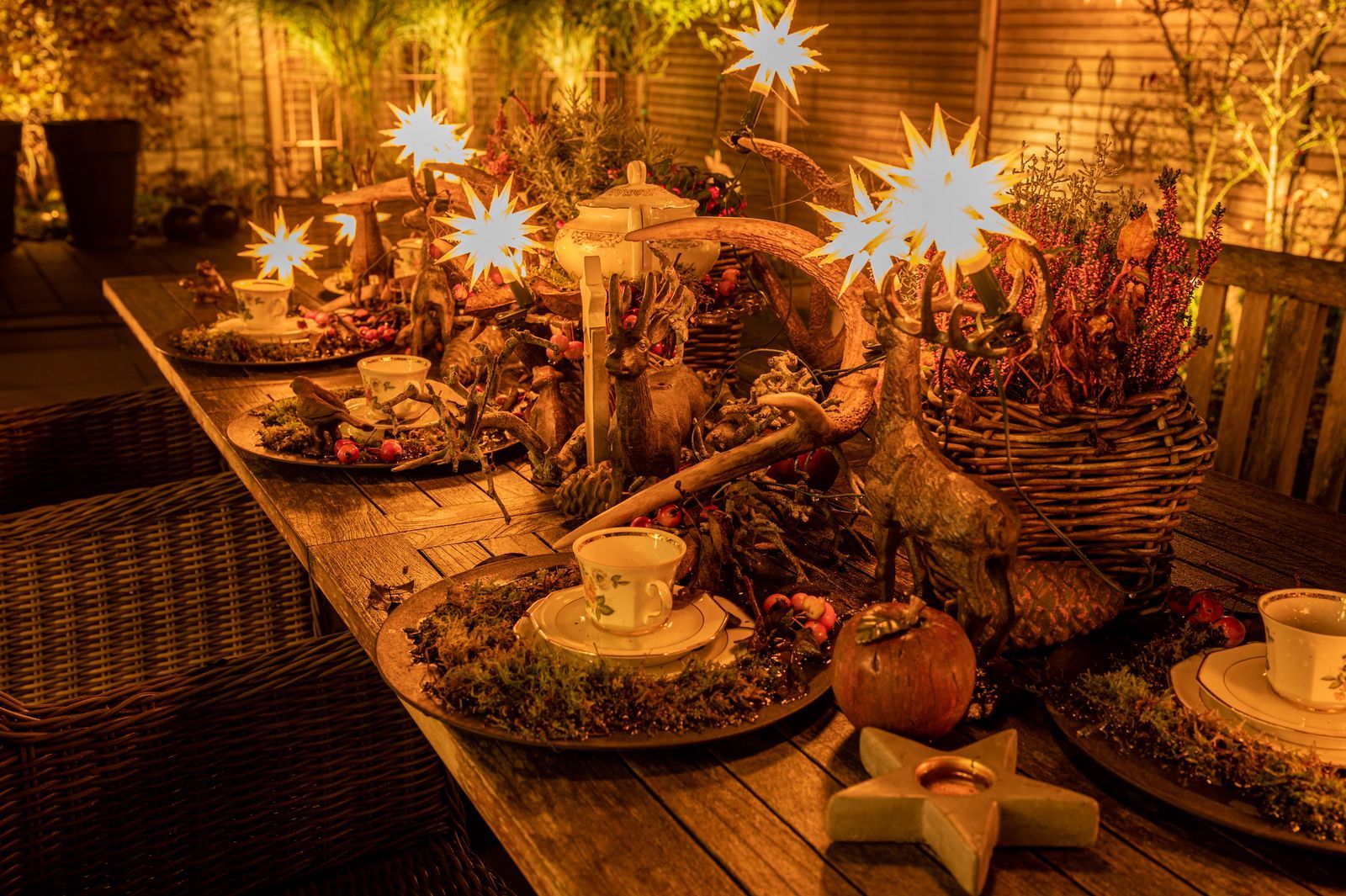 Herrnhuter Sternenkette / Lichterkette (Kurzkette) Erweiterungs-Set mit 5 Sternen Ø 8 cm Kunststoffstern - weiß LED-/bilder/big/lichterkette3.jpg