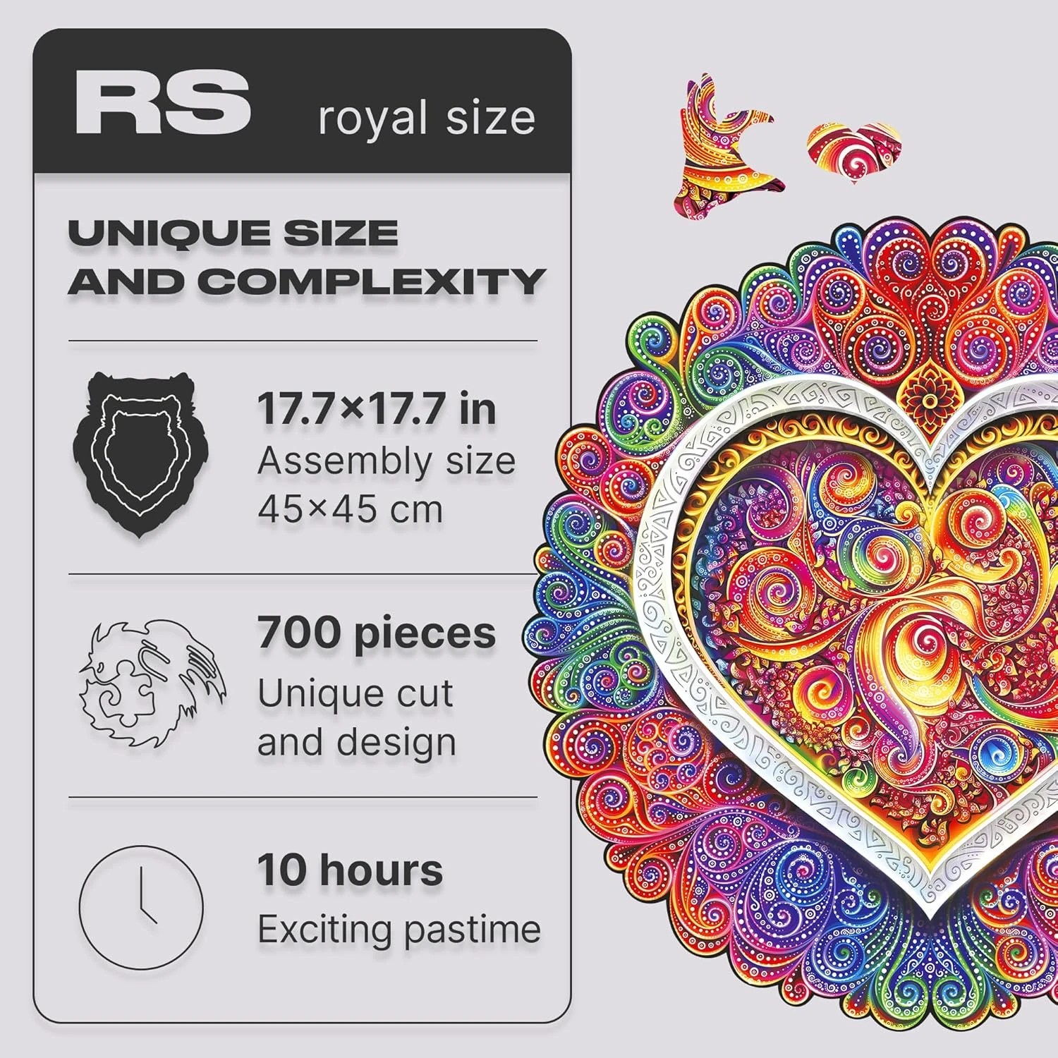 UNIDRAGON - Mandala Conscious Love (33 x 33 cm - Größe L) Holzpuzzle --/bilder/big/love_l.jpg