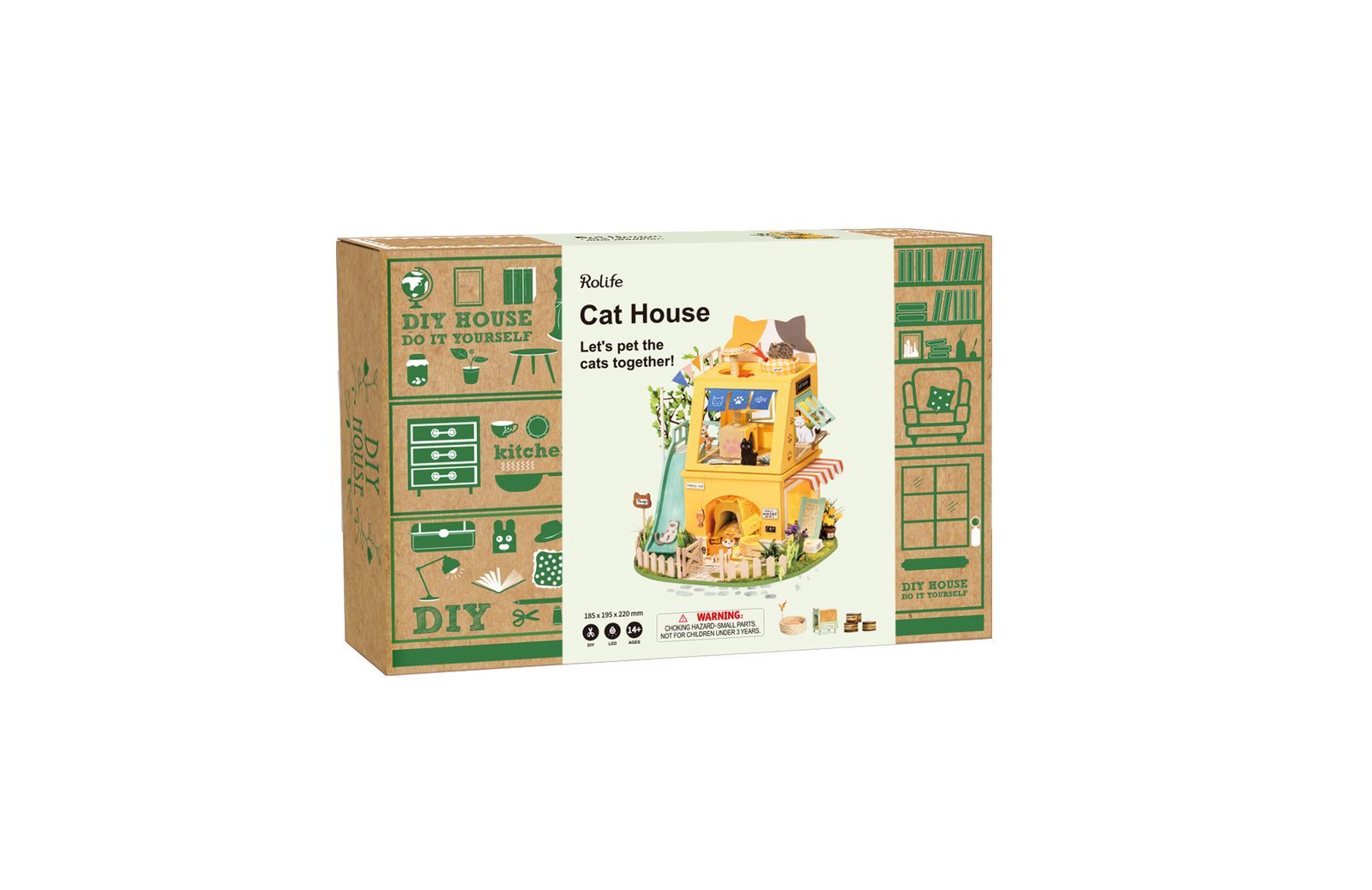 Robotime - DIY Miniaturhaus - Cat House (DIY House - 18.5 x 19.5 x-/bilder/big/package.jpg