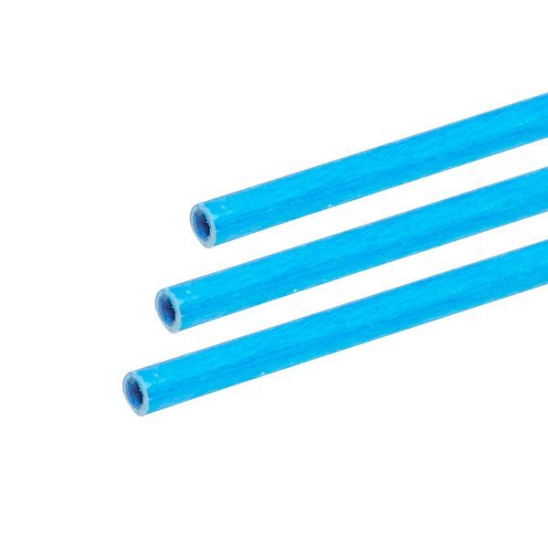 5 Stück - Gfk-Rohr (Fiberglasstab/Glasfaserstab) 6 mm x 4 mm 150 cm blau für Drachen- und Modellbau Basteln Montagen Messebau Industrie Haushalt