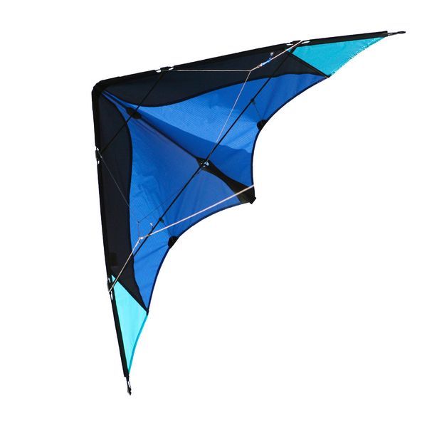 Elliot Delta Basic - Zweileiner-Lenkdrachen/Stabdrachen (2-Leiner) rtf (flugfertig) 117 cm x 59 cm Gfk-Vollstab 3 mm blau/schwarz