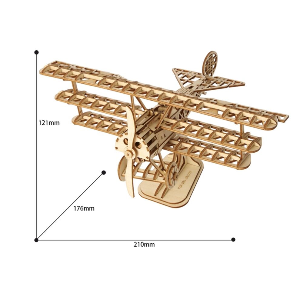 Robotime - DIY - Airplane (DIY 3D Puzzle 21 x 17.6 x 12.1 cm) Flugzeug (Holzbausatz)