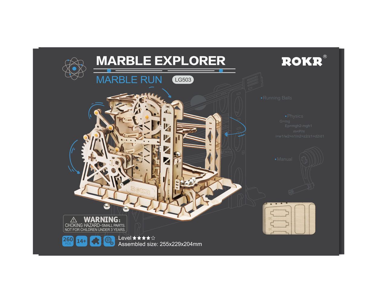 Robotime - DIY Kugel- und Zahnradbahn MARBLE EXPLORER (DIY Murmelbahn-/bilder/big/small_LG503--ENG.jpg.jpg