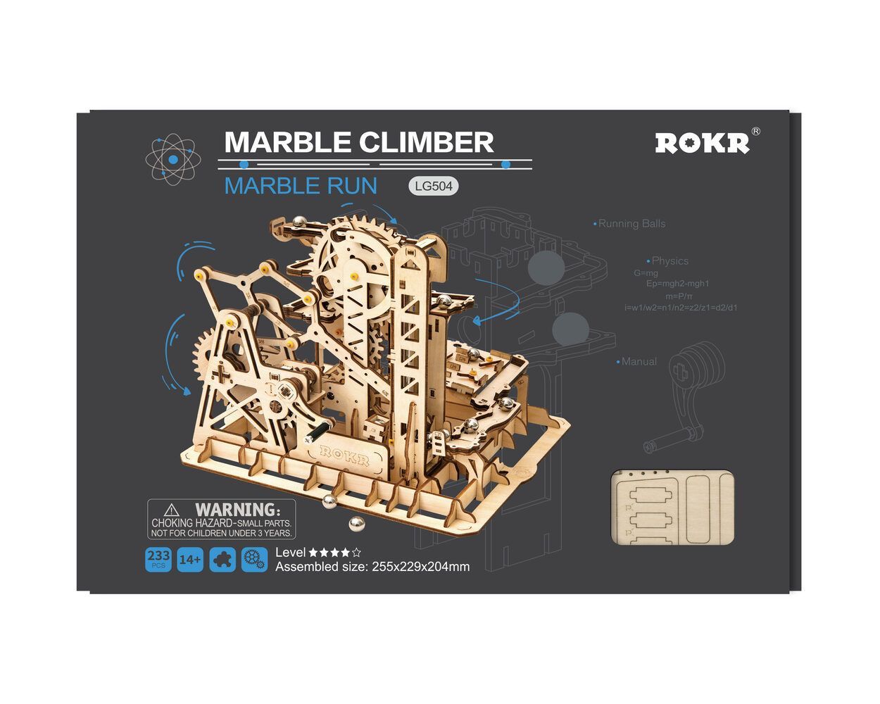 Robotime - DIY Kugel- und Zahnradbahn MARBLE CLIMBER (DIY Murmelbahn-/bilder/big/small_LG504-ENG.jpg.jpg