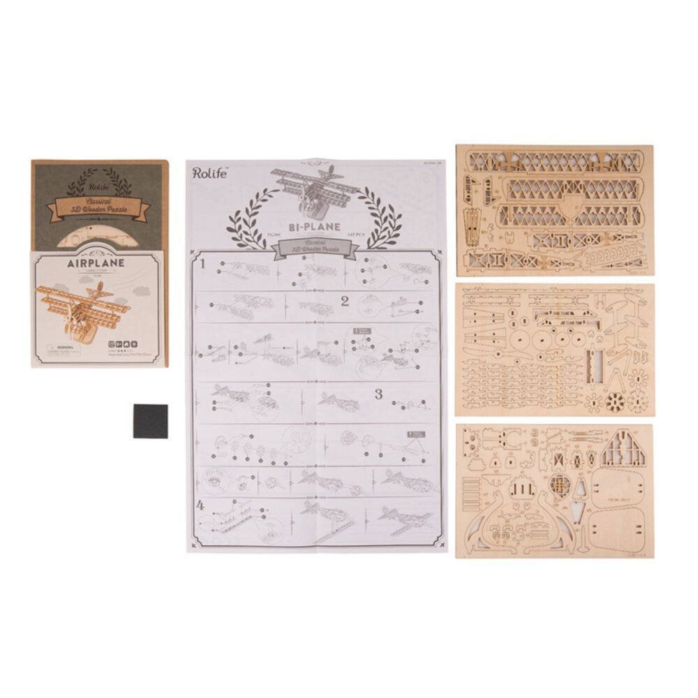 Robotime - DIY - Airplane (DIY 3D Puzzle 21 x 17.6 x 12.1 cm) Flugzeug-/bilder/big/small_TG301.jpg.jpg