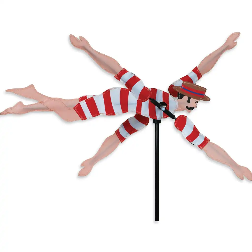 Windspiel stehend - Schwimmer / Victorian Swimmer Ø 53 cm 52 cm x 10 cm weiß