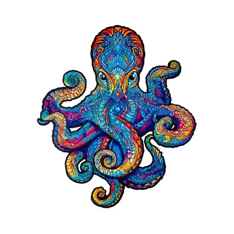 UNIDRAGON - Magnetic Octopus (28 x 33 cm - Größe M) Holzpuzzle - 200 Teile