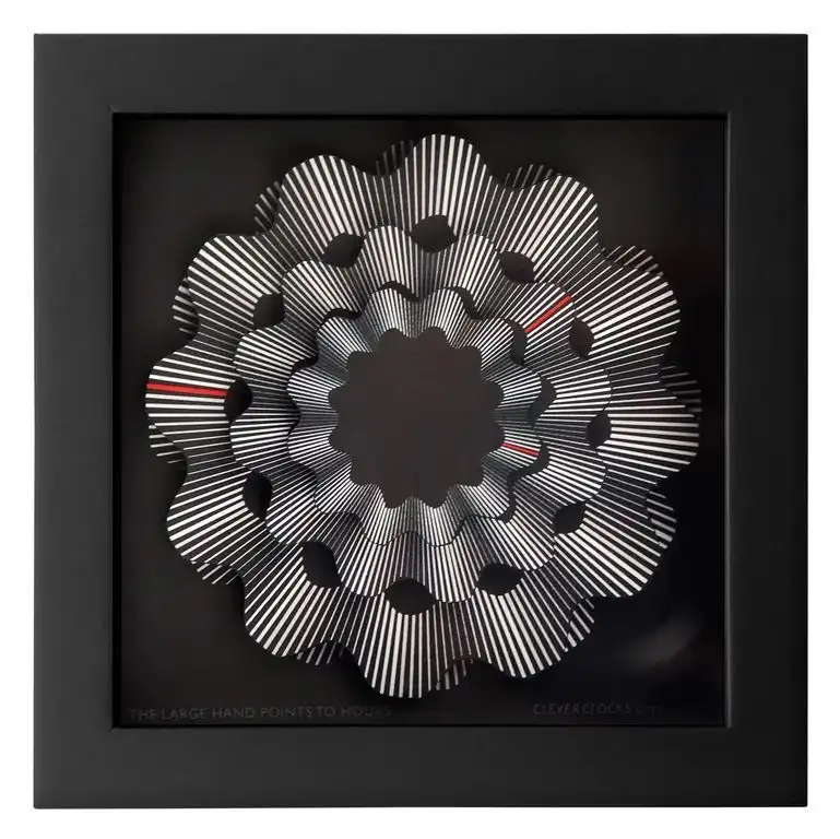 CleverClocks - moderne dekorative Design-Tischuhr/Wanduhr - SONDERPREIS - White Ribbon Größe M (24 cm x 24 cm)