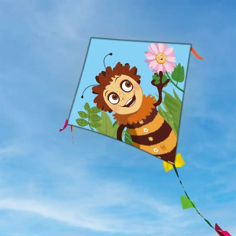 Spiderkites - Einleiner-Drachen/Kinderdrachen (Mini Eddy/1-Leiner) rtf (flugfertig) Biene Frida Mini 50 cm x 50 cm bunt