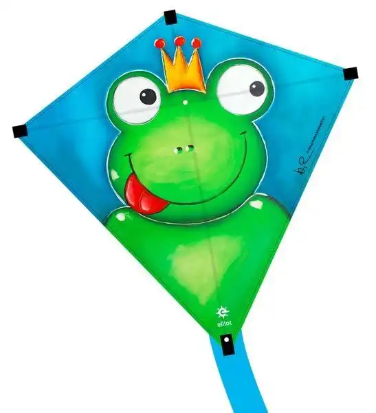 Elliot Künstlerdrachen - Einleiner-Drachen/Kinderdrachen (Eddy/1-Leiner) rtf (flugfertig) Franz Frosch by Heidi Perc 75 cm x 75 cm bunt