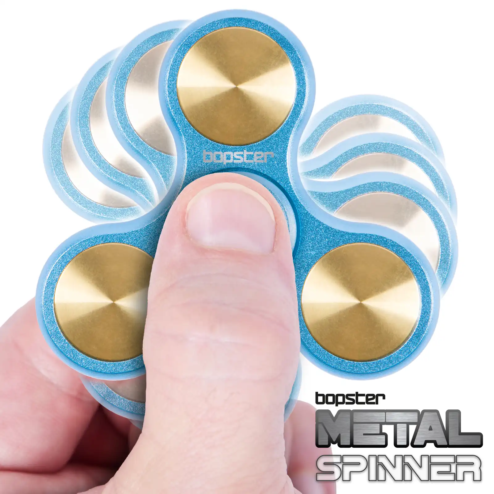 Fidget Metal Spinner BLUE, für Finger-Akrobatik 7 cm x 1,27 cm