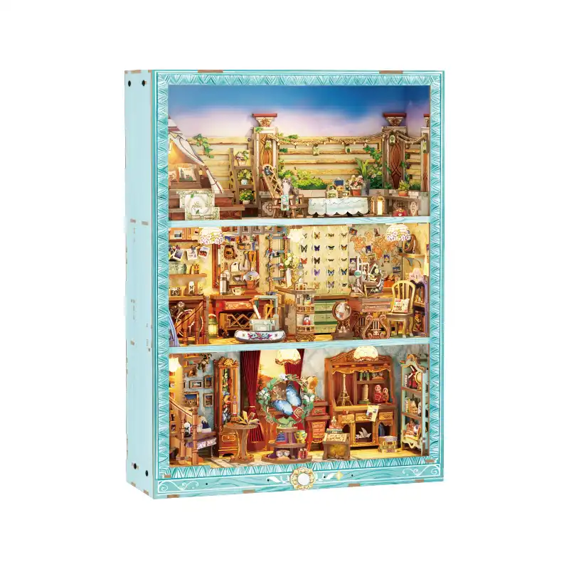Tonecheer DIY - Travel Collector (DIY Bücherecken-Diorama, 32 x 24 x 9 cm) Book Nook-Bücherecken-Diorama (Holzbausatz)