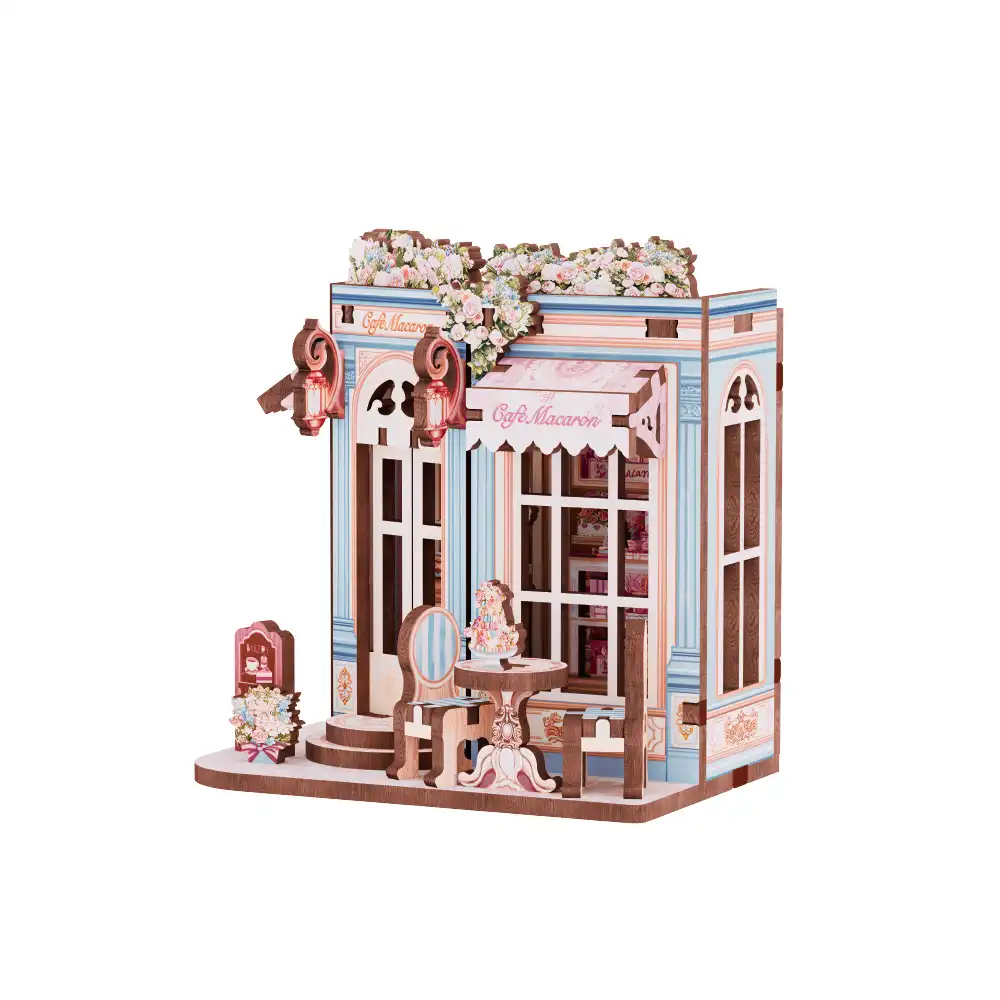 CARTARTEM - DIY - Cafe Macaron Mini Book Nook - Magnet - 7,9  x 5,1 x 8 cm