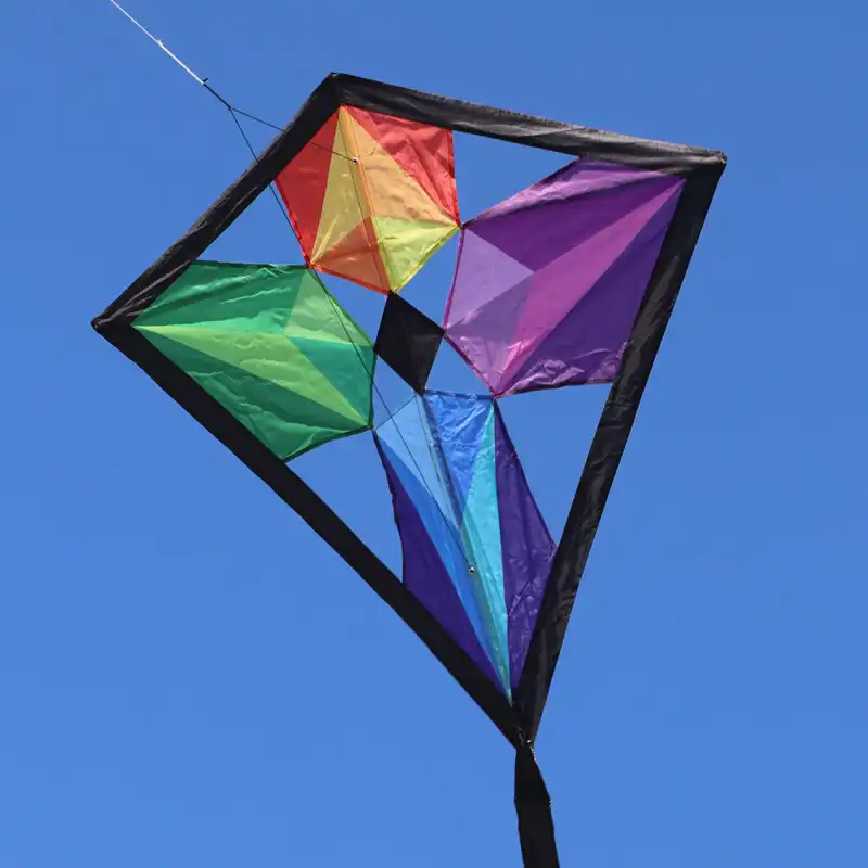 Spiderkites Domann Kaleido Diamond Designer-Eddy (1-Leiner) rtf (flugfertig) 110 cm x 110 cm Gfk-Gestänge bunt