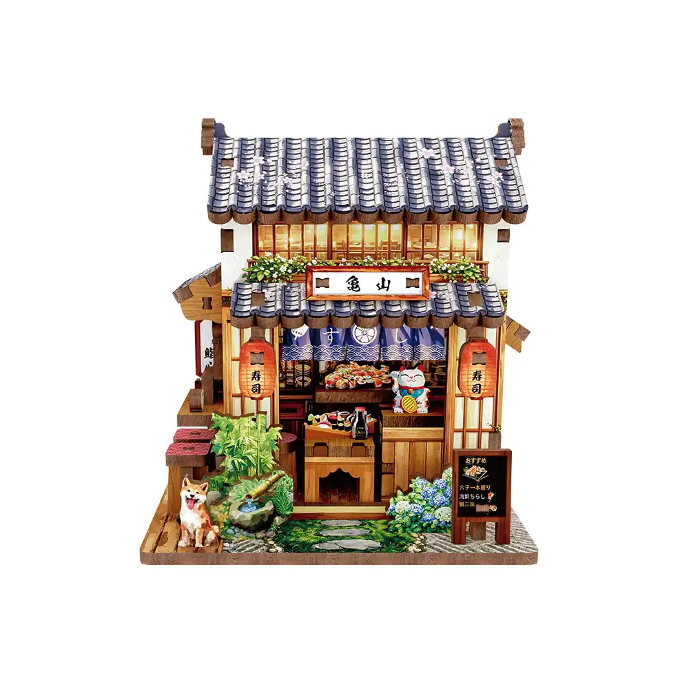 CARTARTEM - DIY - Japanese Sushi Mini Book Nook - Magnet - 8,2 x 4,5 x 8,8 cm