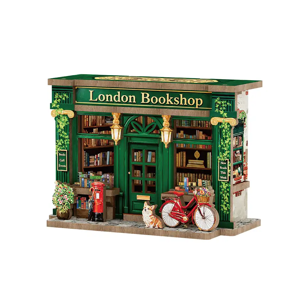 CARTARTEM - DIY - London Bookshop Mini Book Nook - Magnet - 8,5 x 4,3 x 6 cm